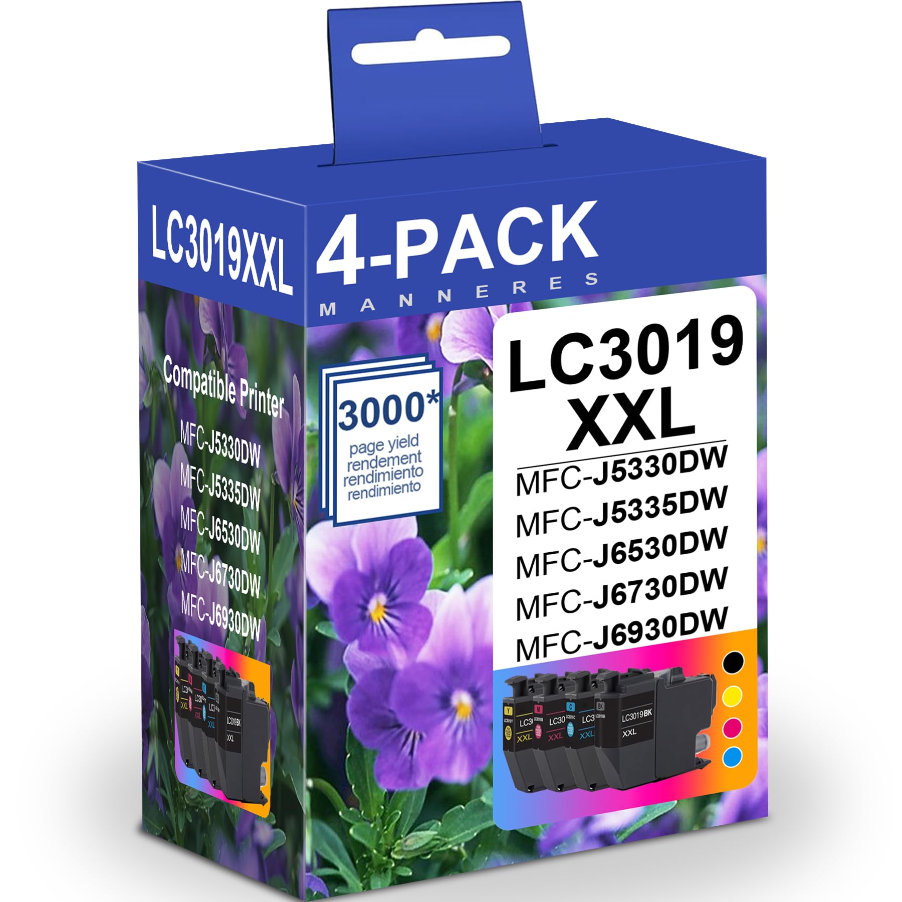 Photo 1 of LC3019XXL Super High Yield Ink Cartridge - Replacement for Brother LC3019 LC3019XXL Ink Cartridge Work for MFC-J6930DW MFC-J6530DW MFC-J6730DW Printer (4-Pack, 1BK/1C/1M/1Y)