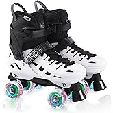 JC JORDEN Roller Skates for Kids Girls Boys, 4 Sizes Adjustable RollerSkates with Light Up Wheels for Children, Durable Outer Shell Roller Shoes, Beginners Outdoor Sports, Toddler Kids Ages 4-12