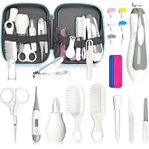 Baby Grooming Kit for Boys Girls Safety Newborn Nursery Essentials Grooming Set Gift for First-time Parents, Grey White 25 in 1