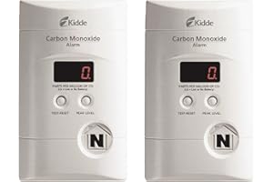 Kidde Carbon Monoxide Detector, Plug In Wall with 9-Volt Battery Backup, Digital LED Display - 2 Pack