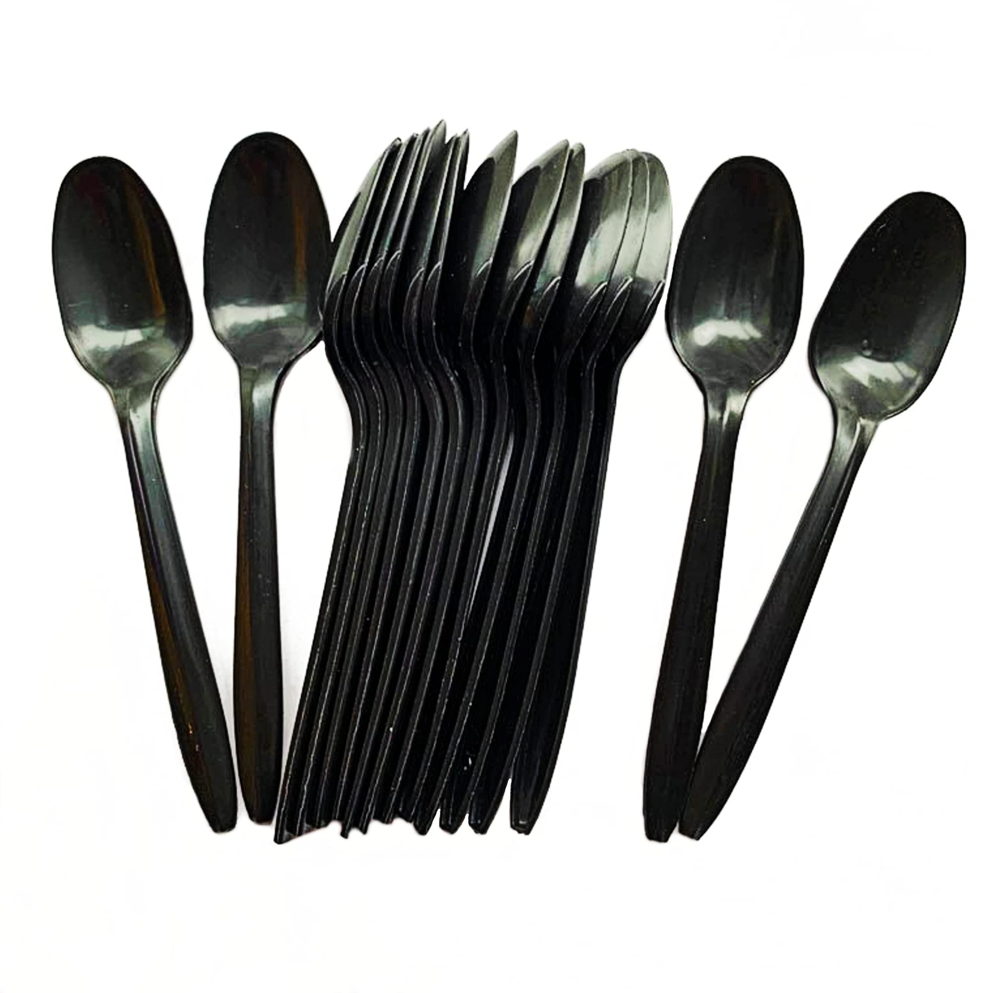 2 x Black Spoons | Heavy Duty Spoon (Pack of 50) Tableware and Dinnerware