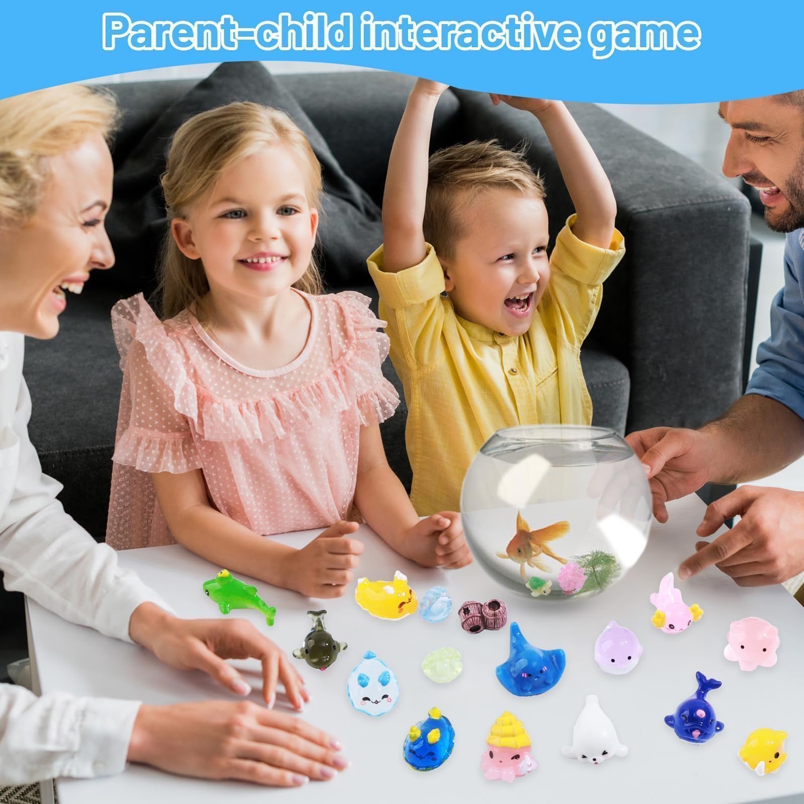 dsooldre 50pcs Mini Ocean Resin Animals Tiny Sea Animals Figurines Marine Miniature Plastic Animals Aquarium Ornaments Decorations for DIY Fish Tank Potted Micro Fairy Garden Dollhouse