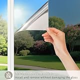 FILMGOO One Way Window Film Black Sliver 90x1000CM Daytime Privacy Non-Adhesive view 6