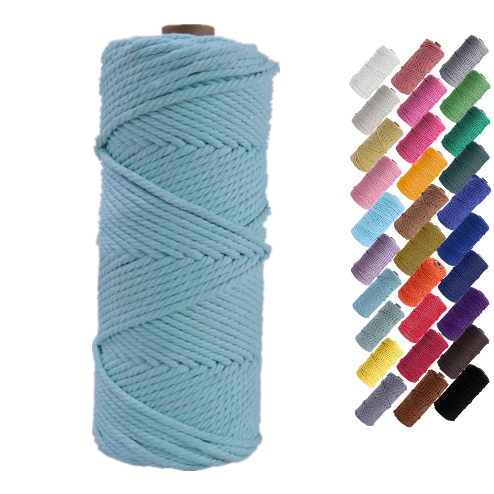 Binwat Macrame Cord Natual Macrame Cotton Cord DIY Craft Cord Spool Twine Rustic String Cotton Rope for Wall Hanging,Plant Hangers,Crafts,Knitting,Decorative Projects 3mm x100m