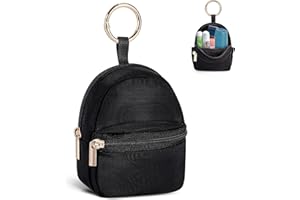 Likesing Asthma Inhaler Case, Canvas Inhaler Holder Pouch Compatible for Handy Ventolin, Inhaler Holder Keychain Inhaler Bag for Adults Kids (Storage Bag Only, Black)