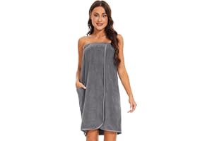 Knuffnee Women Bath Spa Wrap Towel Body Robe Wrap Adjustable Shower Wrap Bath Towel Robe