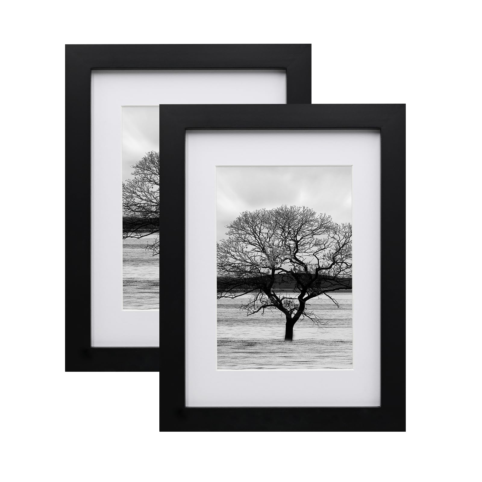 EGOFINE A5 Frames Black Set of 2,Wooden Photo Frames A5,14.8x21cm Picture Frames,A5 Poster Frames with Plexiglass for Tabletop and Wall Mounting