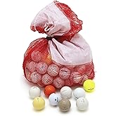 Bastex 100 Hit-Away Used Golf Balls Bulk - Recycled Golf Balls for Men - Practice & Range Golf Balls - Mix in Mesh Shag Bag