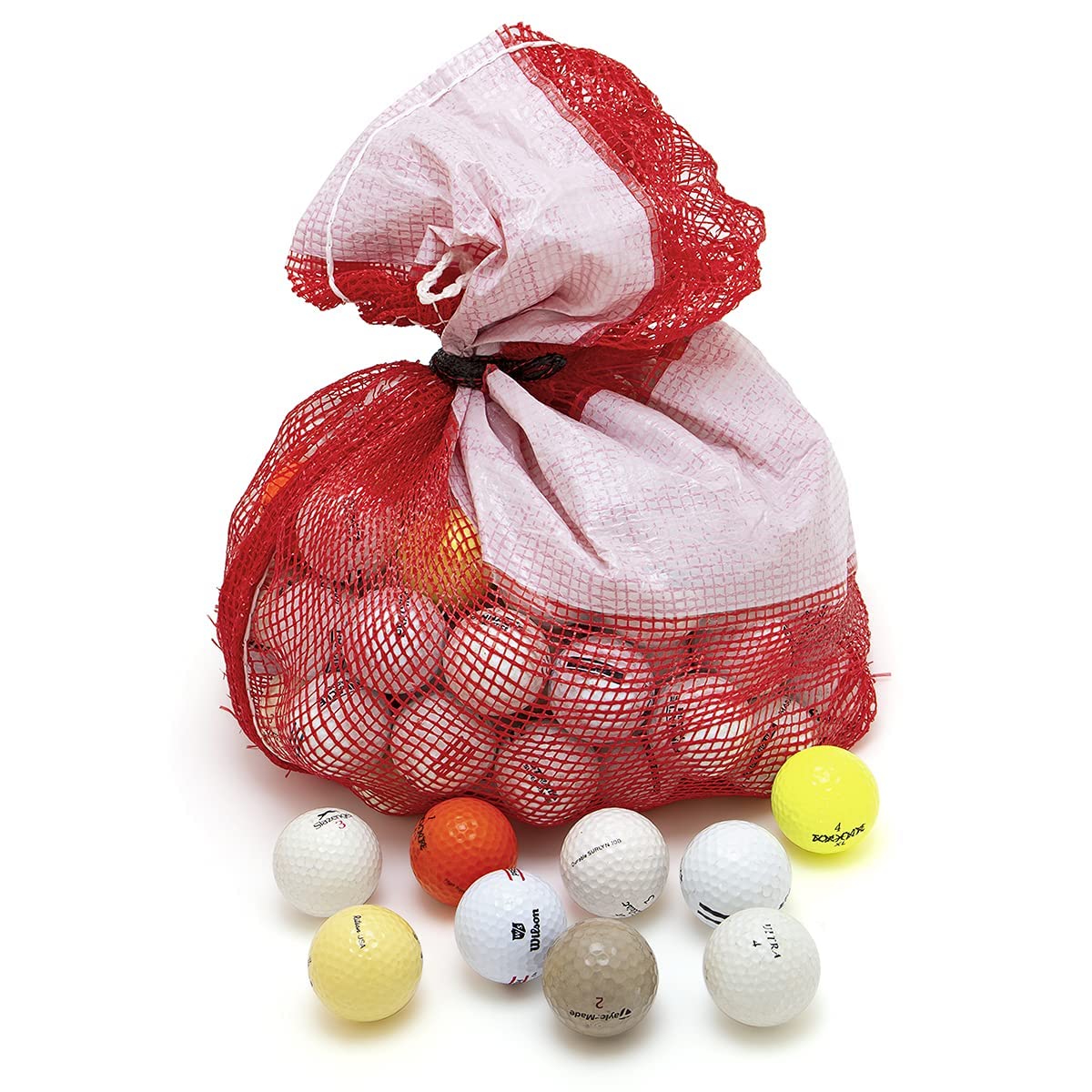 Photo 1 of 100 -Away Used Golf Balls Bulk - Recycled Golf Balls for Men - Practice & Range Golf Balls - Mix in Mesh Shag Bag