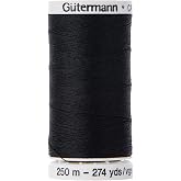 Gutermann Sew-All Thread, Polyester, Black, 250 m, 5.5x2.5x2.5 cm