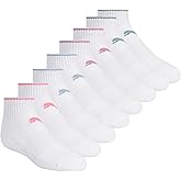PUMA Girls' Quarter Crew Cushioned Arch Support Socks (8-Pack)
