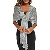 Rheane Shawls and Wraps for Evening Dress, Sparkle Shawls for Women with Buckle - Elegant Wedding Party Formal Shoulder Wrap
