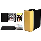 2Fold Binder for Holding Broadway Play Program and Theater Programs with 30 Custom Sheet Protectors - PU Leather - Fits Programs from Mid 1980s to Modern (Yellow/Black EmbossedP)