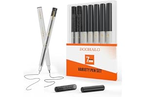 DOOHALO Metallic Grey Black Pens Compatible with Cricut Maker 3/4 Explore2/ 3/Air1.0/0.8/2.0/2.5 Variety Point Tips Gel Glitter Markers for drawing Writing