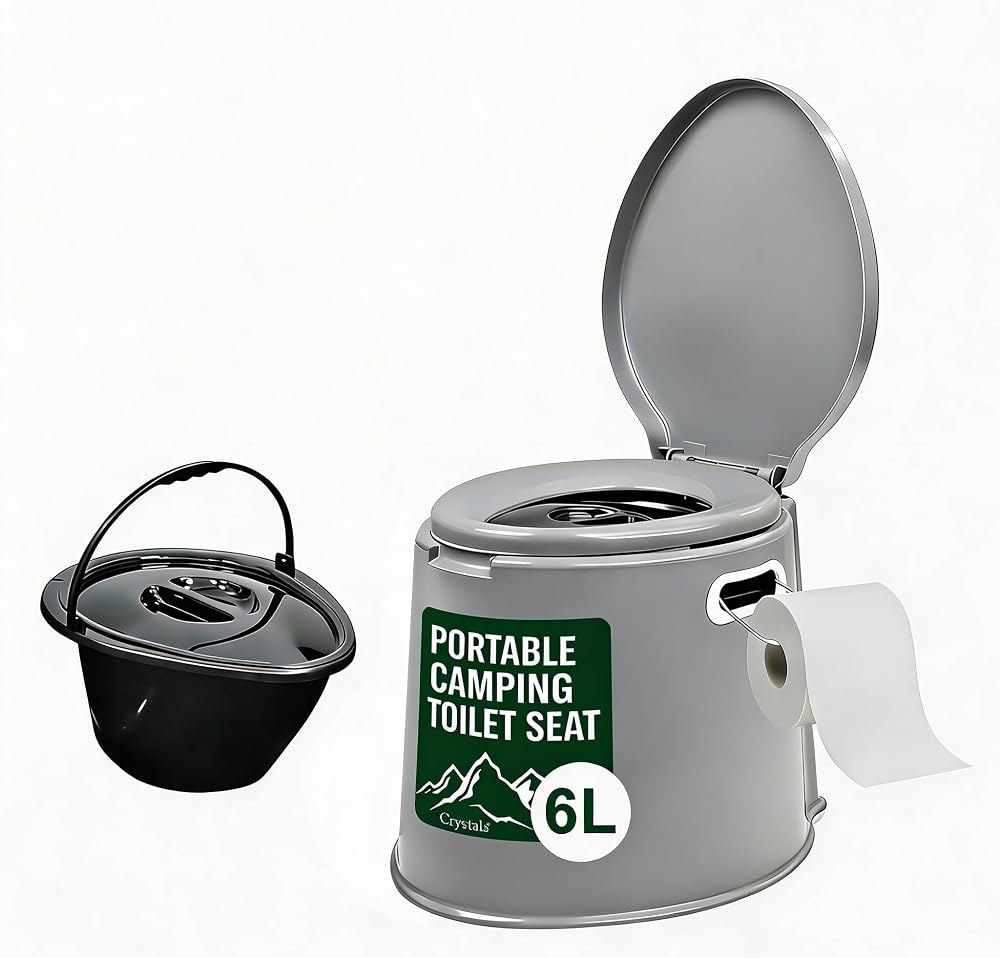 Denny International Large 6L Compact Portable Toilet Grey