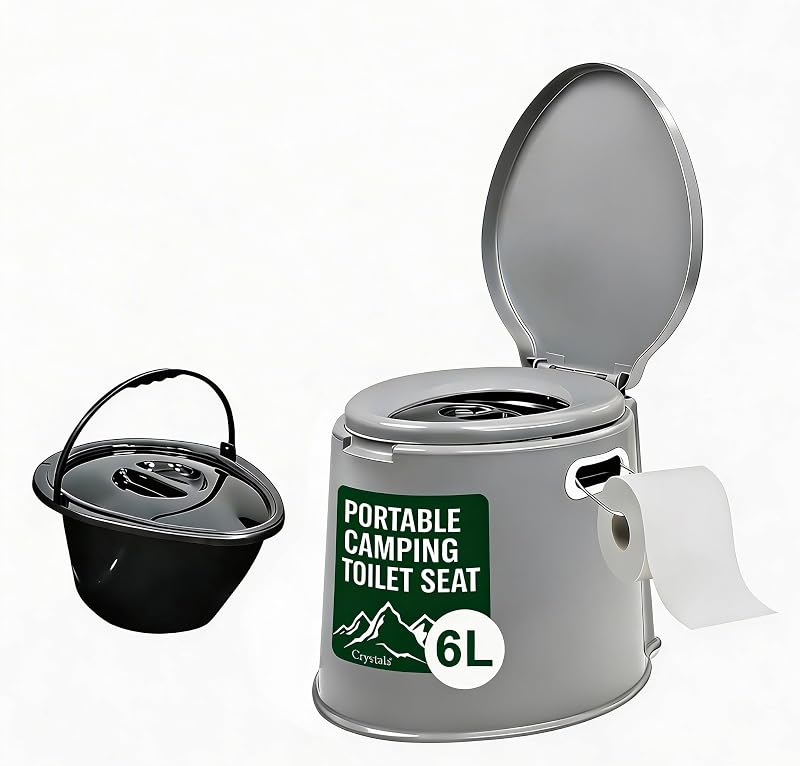 Denny International Large 6L Compact Portable Toilet Grey