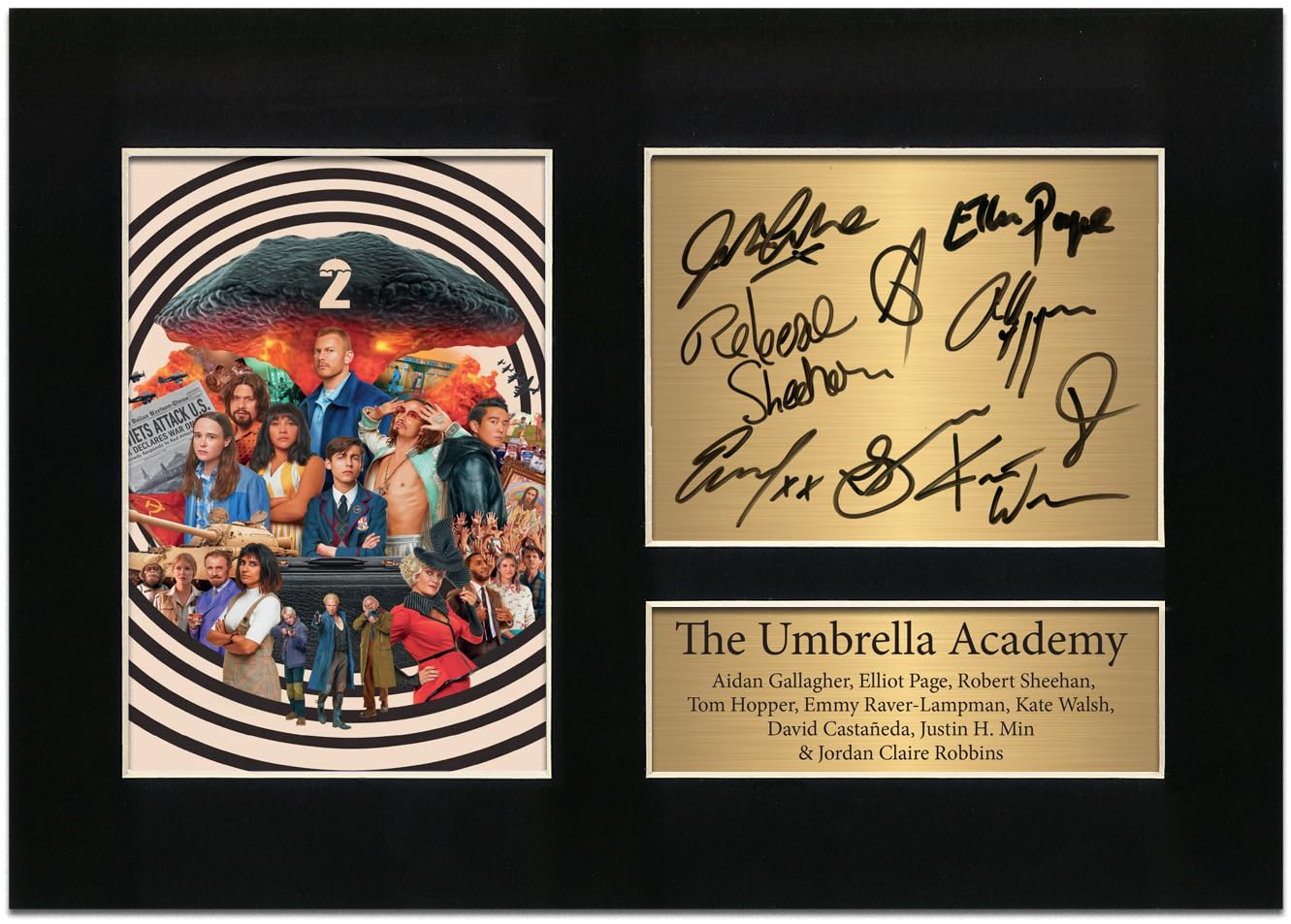 Zulu Image The Umbrella Academy Autograph Cast Signed Autograph A4 Printed Photo Reproduction Print Picture Display No47, Black