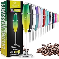 Zulay Powerful Milk Frother Handheld Foam Maker for