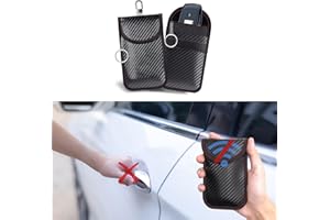 JSORUM 2PCS Faraday Pouch Key Fob Protector, Faraday Bag for Key Fob, Car RFID Signal Blocking Key Fob Protector, Faraday Cage Protector, Carbon Fiber Faraday Pouch Key Fob Protector