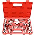 EFFICERE 40-Piece Premium Tap and Die Set, Metric Screw Threads M3, M4, M5, M6, M7, M8, M10, M12, Both Coarse and Fine Types | Essential Threading Tool Kit with Complete Handles, Accessories and Case