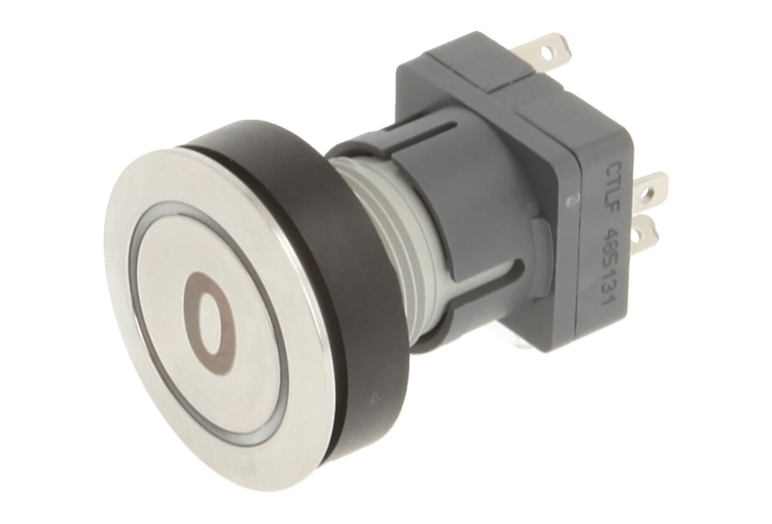 Club 23.000.902 Push Button Stainless Steel, Ring Lighting – Symbol 0 Light Up Electronic Contact Encoder with Snap Function and Changer Led 24 V, White (Pack of 2)