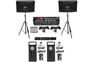 Rockville Karaoke Machine System w/Pair 10" Speakers+Bluetooth Mixer Amp+Mics