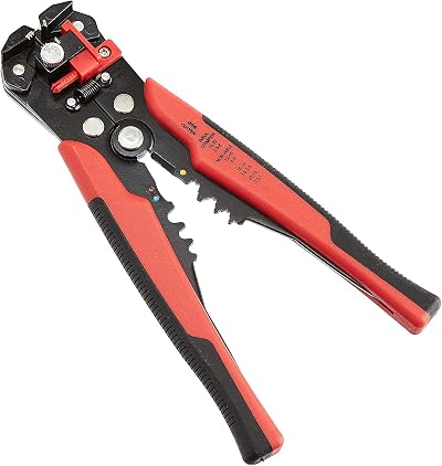 Amazon Basics Self-Adjusting Wire Stripper Black Red 8-22 AWG