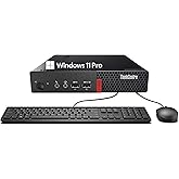 Lenovo ThinkCentre M710q Tiny Desktop Computer PC, Quad Core i5-6500T, 16GB RAM, 256GB SSD, DisplayPort, Keyboard and Mouse, WiFi, BT, Windows 11 Pro (Renewed)