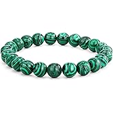 Crystal Vibe Malachite Bracelet for Protection & Growth – Natural Healing Stone 8mm Beaded Bracelet for Women Men – Adjustable Size