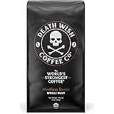 Death Wish Coffee Company’s Whole Bean Coffee [1-pack/bag, 1 lb] | The World's Strongest Medium Roast | USDA Certified Organi