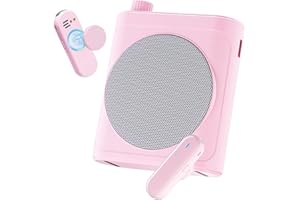 Tearstone Voice Amplifier for Teachers with Wireless Magnetic Lavalier Microphone, Bluetooth Portable Rechargeable Speaker, 2 Mics for Classroom, Meetings, Speeches, Outdoor (Pink)