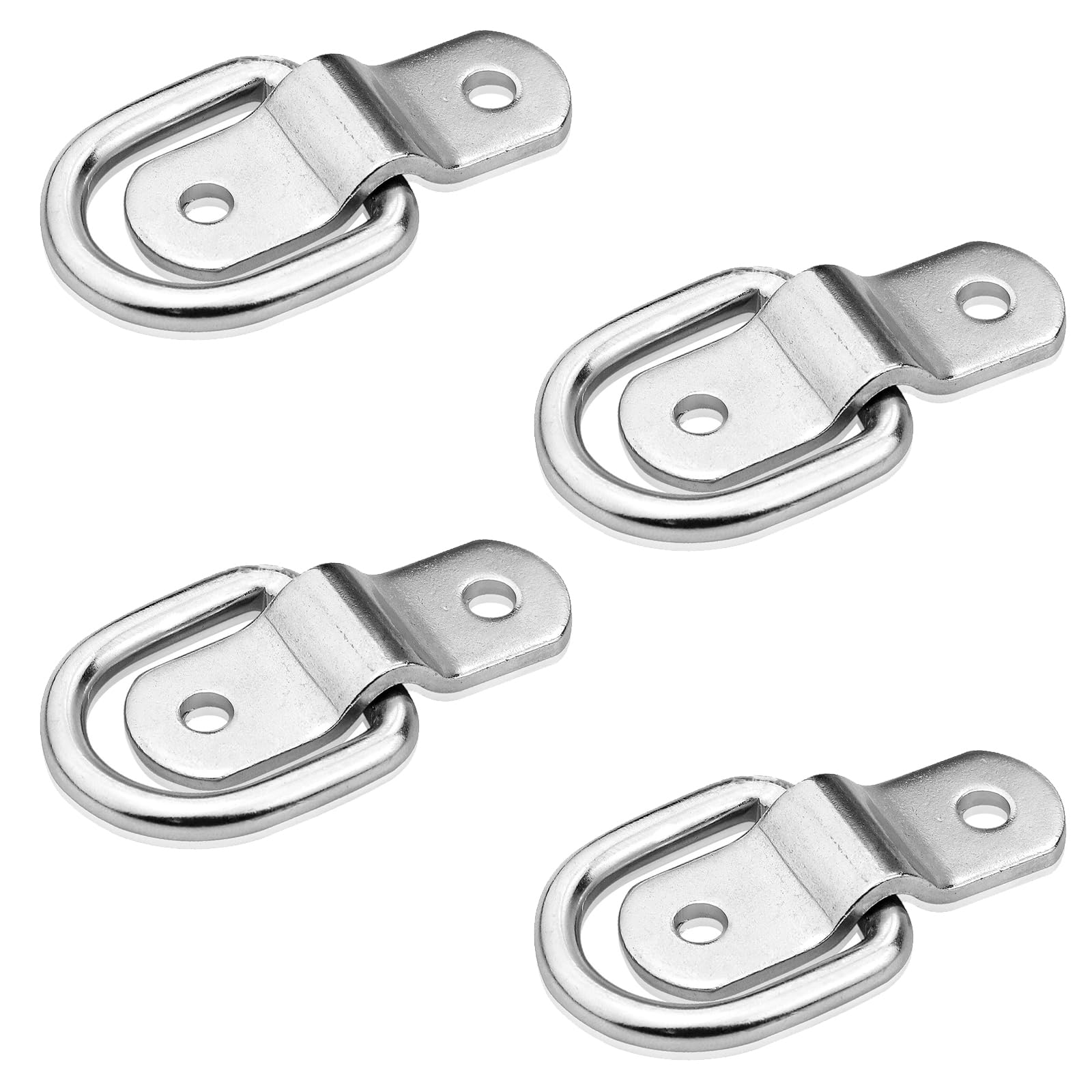 4PCS D Ring Tie Down Ring, Load Anchor Trailer Anchor Forged Lashing Ring, Stainless Steel Surface Mount Tie Down Ring for Truck Boat Cars