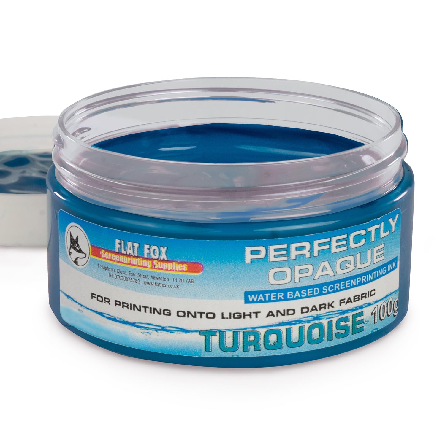 Flat Fox Screen Printing Opaque Water Based Fabric Inks (Turquoise, 100g)… — image 1
