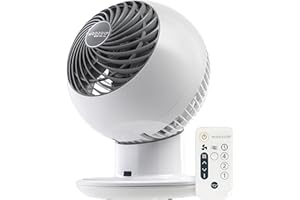 IRIS OHYAMA IRIS USA WOOZOO Air Circulator Fan with Remote, Oscillating, 5 Speeds, 82ft Max Air Distance, 90° Adjustable Tilt, 30db Quiet Motor, Small Fan for Bedroom, Office, Dorm, White