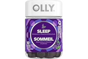 OLLY Sleep Gummy Supplement helps promote a healthy sleep cycle Blackberry Zen with melatonin, L-Theanine & botanicals 25 day