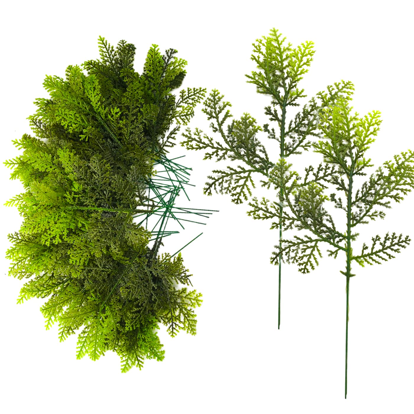 MEIYIFAN 36 Pieces Artificial Pine Needles Branches Set,Christmas Artificial Pine Branches,for Garland Wreath Christmas Embellishing and Home Garden Decor