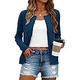Women's Lightweight Cardigan Sweaters Long Sleeve Button Down Open Front Short Cardigan Spring Summer