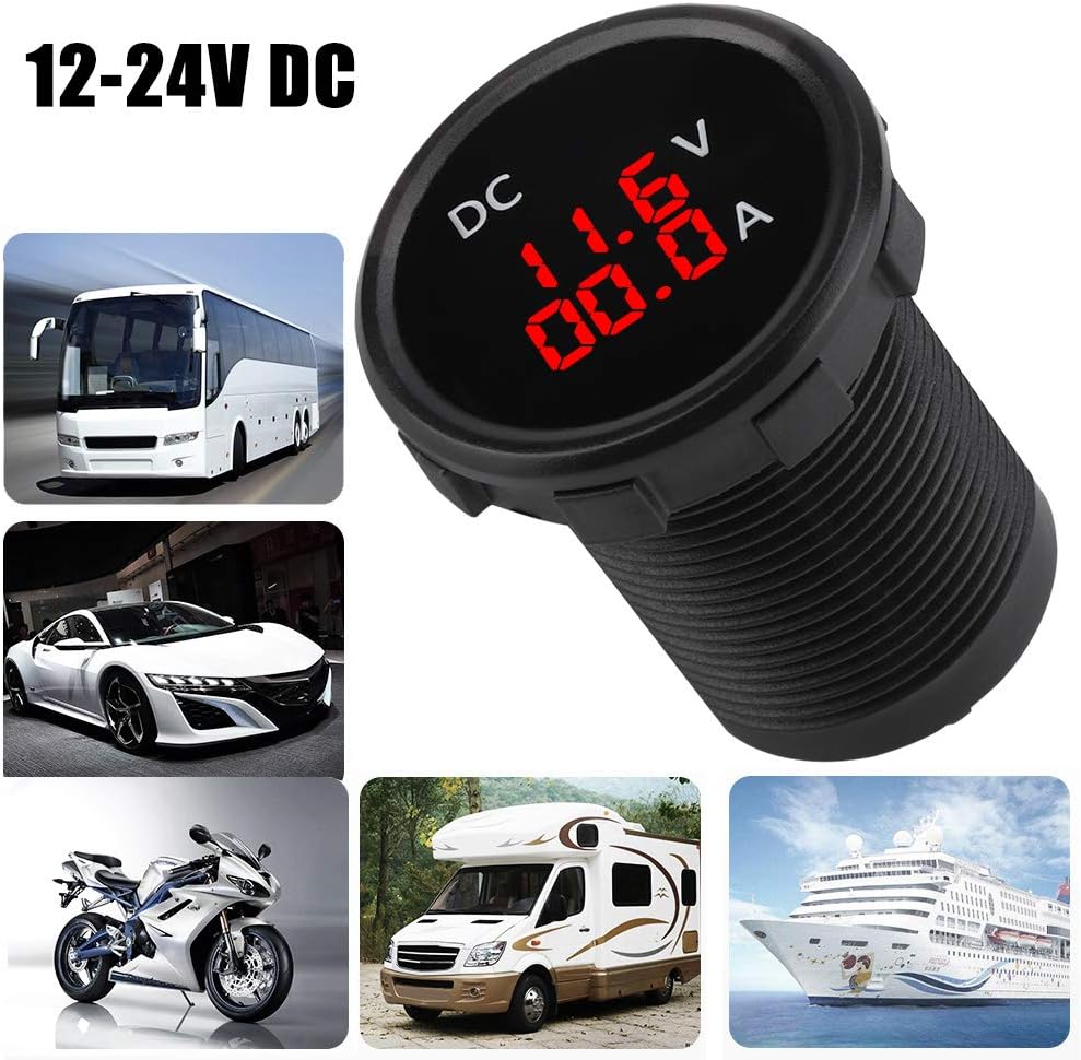 DC 12V IPX6 Wasserdichte Digital Voltmeter für Aut... - Viceal