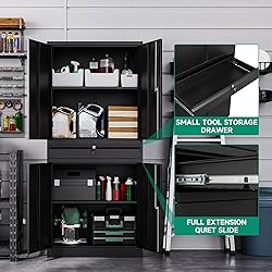 Letaya Metal Garage Storage Cabinet with Drawer,4