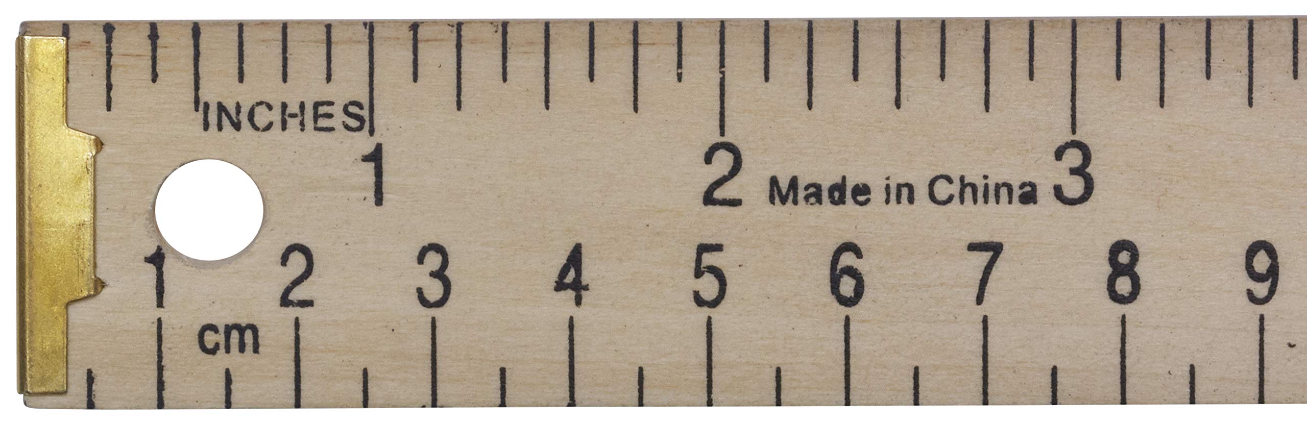 Dritz Wood Metal Tips Yardstick Ruler, 1/4 x 36-Inch, Natural