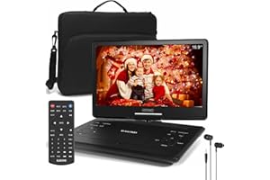 16.9" Portable DVD Player with 14.1" Large HD Screen,Support AV-in/Out and Multiple Disc Formats,High Volume Speaker,with Ext