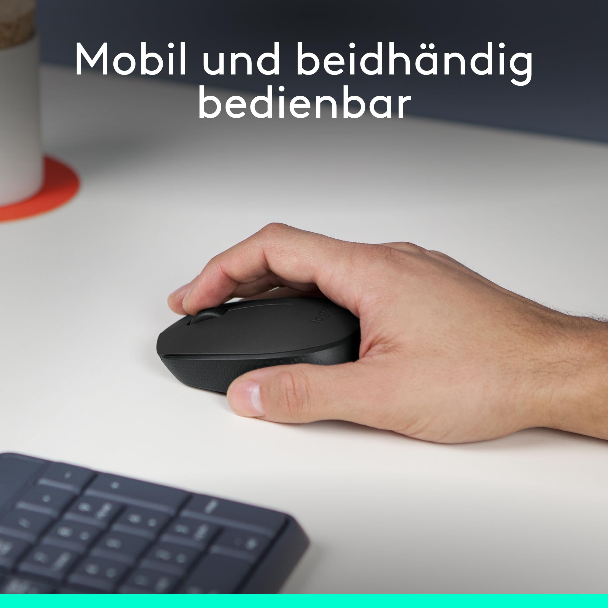 Logitech M171 Kabellose Maus, 2.4 GHz Verbindung via USB-Empfänger, Optischer Sensor, 12-Monate Akkulaufzeit, Für Links- und Rechtshänder, 3 Tasten, PC/Mac - Schwarz 3