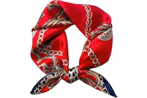 kcctoo 27.5" Mulberry Silk Feeling Head Scarf Women's Fashion Square Neck Satin Scarfs for Bag Hair Scarves Gift