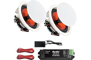 Herdio 4 Inch Bluetooth Ceiling Speakers Max Power 240 Watts 2 Way Flush Mount in Wall Speaker Great for Bathroom, Kitchen,Living Room,Office(1 Pair)