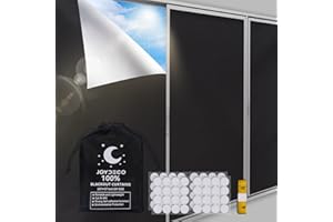 Joydeco Portable Blackout Shades, 100% Blackout Curtains (157" x 57"), Blackout Window Cover Blackout Blinds, Blackout Shades for Windows Bedroom Baby Nursery Room Darkening Travel