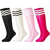 BONANGEL Kids Soccer Socks 6-8 Years Old, Boys Girls Knee High Athletic Sports Football Baseball Socks 8-10 10-12 Years