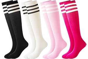 BONANGEL Kids Youth Soccer Socks,Boys Girls Knee High Athletic Sports Football Baseball Socks 6-12 Years
