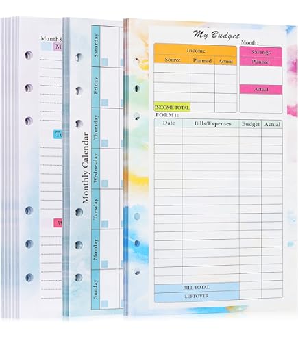 Carpe Diem Beautiful Double-Sided Personal Planner Inserts - Monthly, Undated - View #8