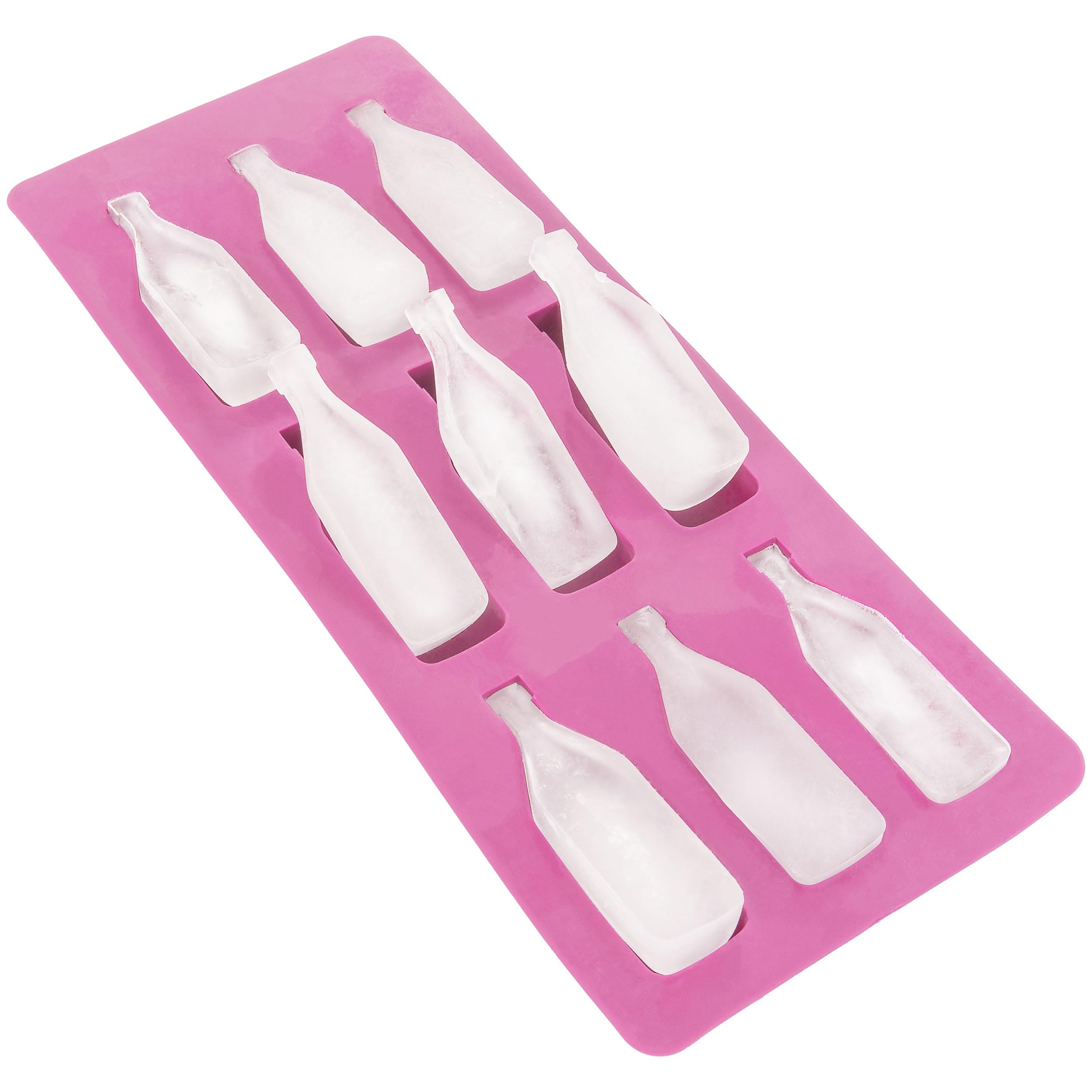 Fairly Odd Novelties FON-10025 Wine Bottle Shape Flexible 9 Ice Cube Tray Mold Red Rubber Novelty Gag Gift