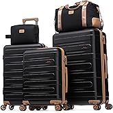 Cobens Luggage Sets 5 Piece Durable Suitcase Set with Spinner Wheels, Hard Shell Carry on Luggage with TSA Lock, Large Checked Travel Suitcases for Men and Women